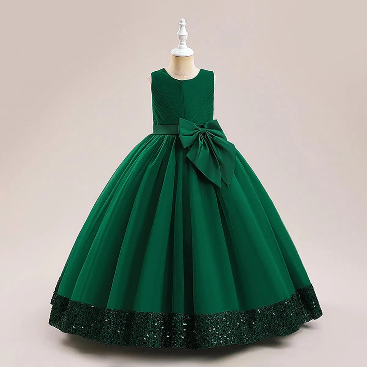 Genérico 2027-Vestido Infantil Lentejuelas Flores Tul Gasa Encaje Princesa Elegante Cómodo Niña Ocasión Especial Cumpleaños Bodas