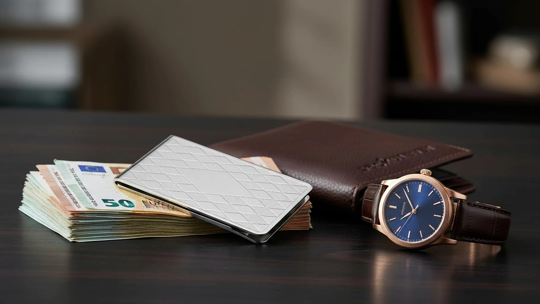 Clip para billetes Money bañado en plata – con placa de grabado – Pinza para billetes Premium Silver Plated – Noble regalo para hombre de alta calidad