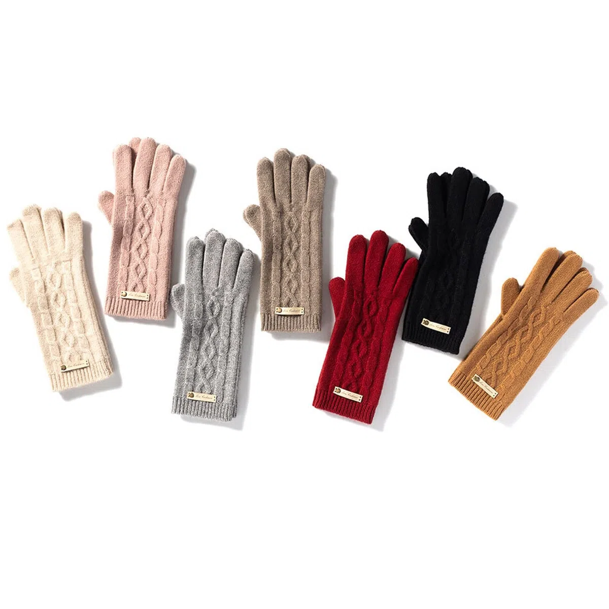 Guantes Invierno Mujer Guantes de Invierno Women's Womening Knitting Ladies Guantes de Cinco Dedos for Conducir y Montar Actividades al Aire Libre Guantes Esqui (Color : G)