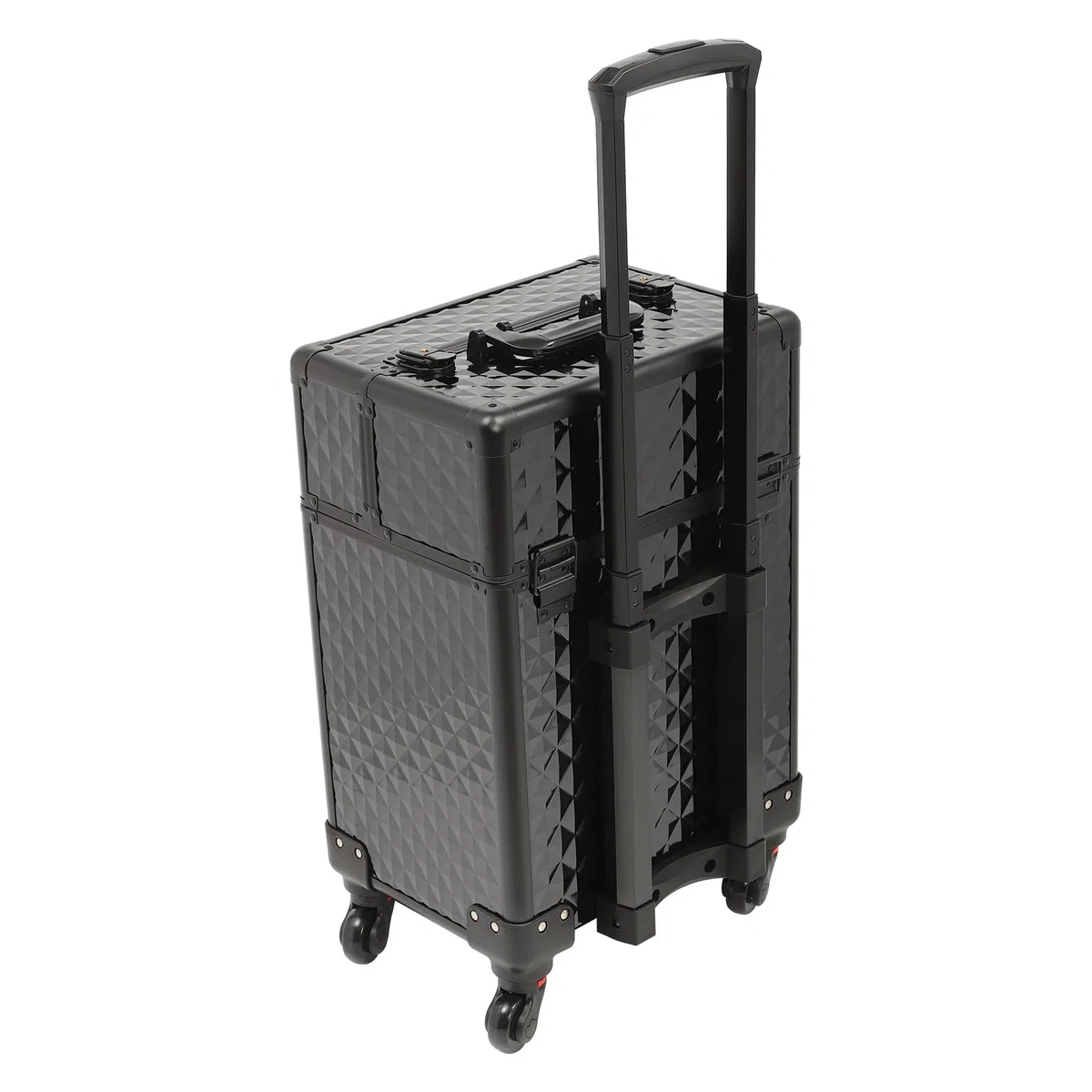 Neceser de maquillaje, 34 x 25 x 47 cm, bordado de uñas, suelo con cajón, organizador de peluqueros, cuidadores de animales, maquilladores, Negro , moderno