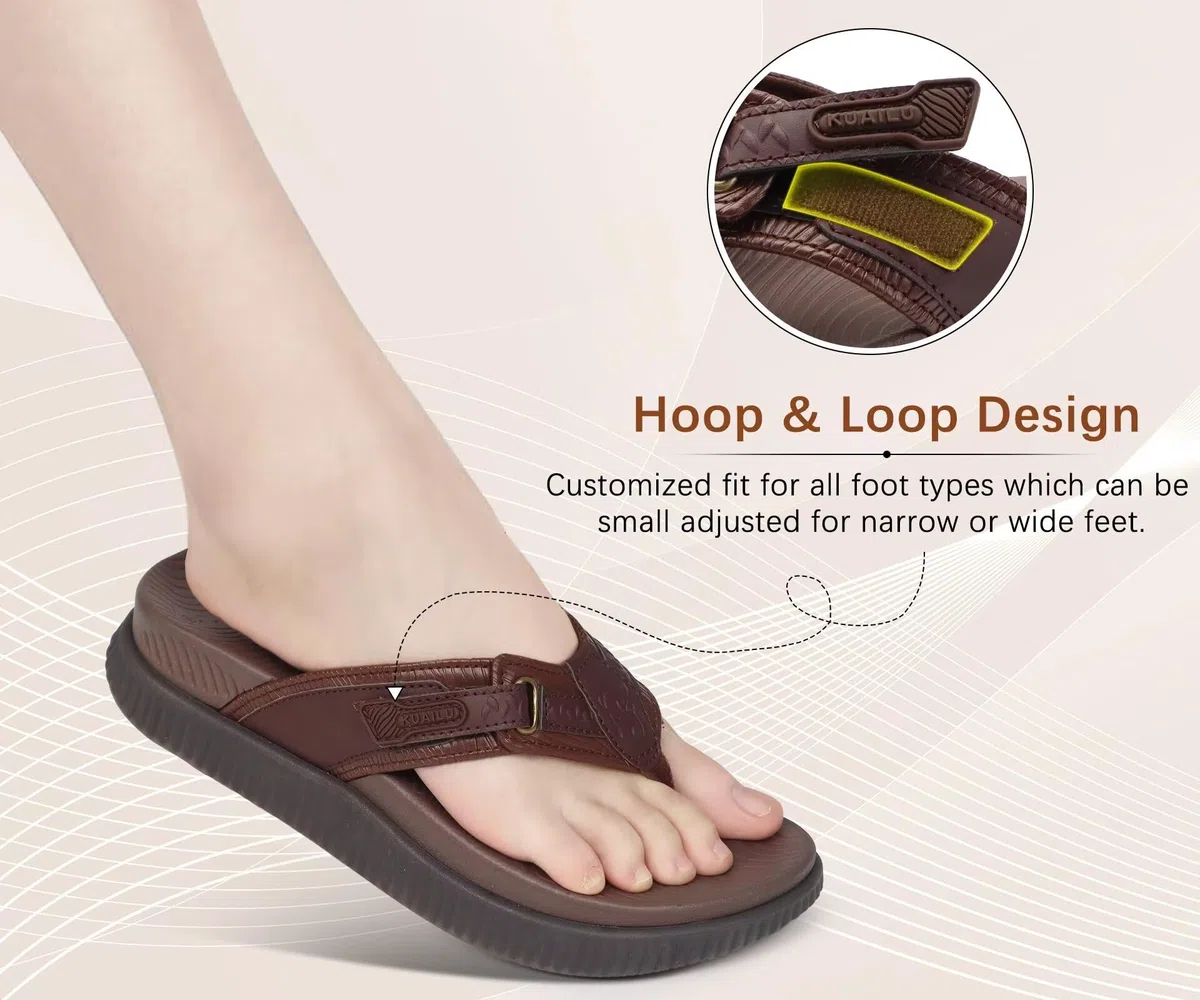 KuaiLu Chanclas Mujer Cushión Deportes Recuperación Sandalias De Caminar Para Mujeres Con Cómodo Soporte De Arco - Ajustable Plataforma Slip On Interior Outdoor Para Verano Casual