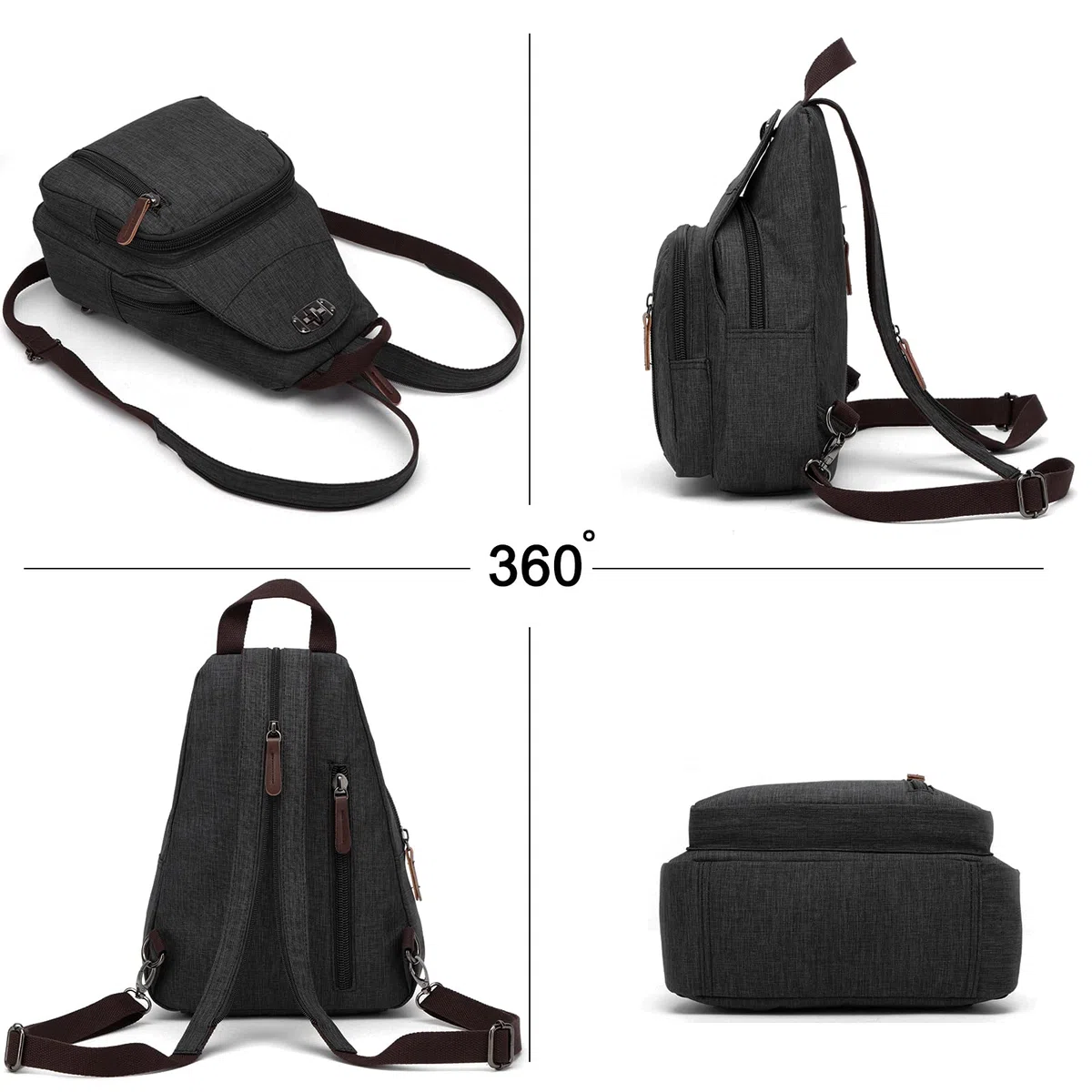 FANDARE Retro Bolsa de Pecho Pequeño Mochila Bolsos Cruzados Sling Crossbody Bag Bolsa de Hombro para Hombre Mujer Viaje Gimnasio Deportiva Ciclismo Daypacks Durable Poliéster