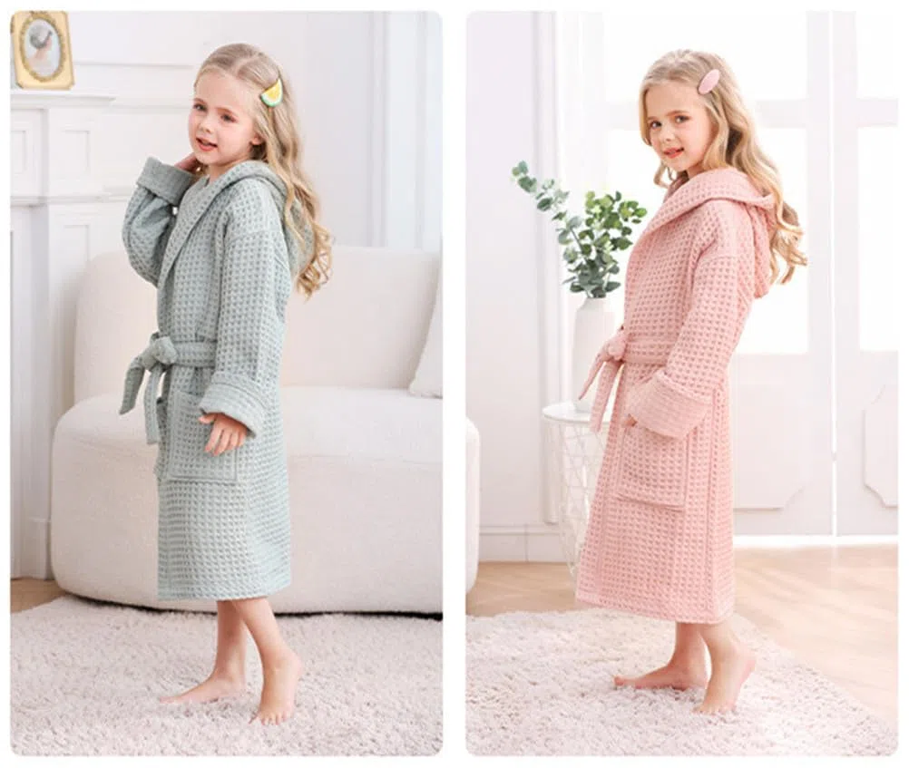Albornoz NiñO Albornoz NiñA Piscina Pijama Universal Suave,Transpirable,Absorbente Agua,Grueso,Doble Capa,con Capucha de AlgodóN,para NiñOs y NiñAs