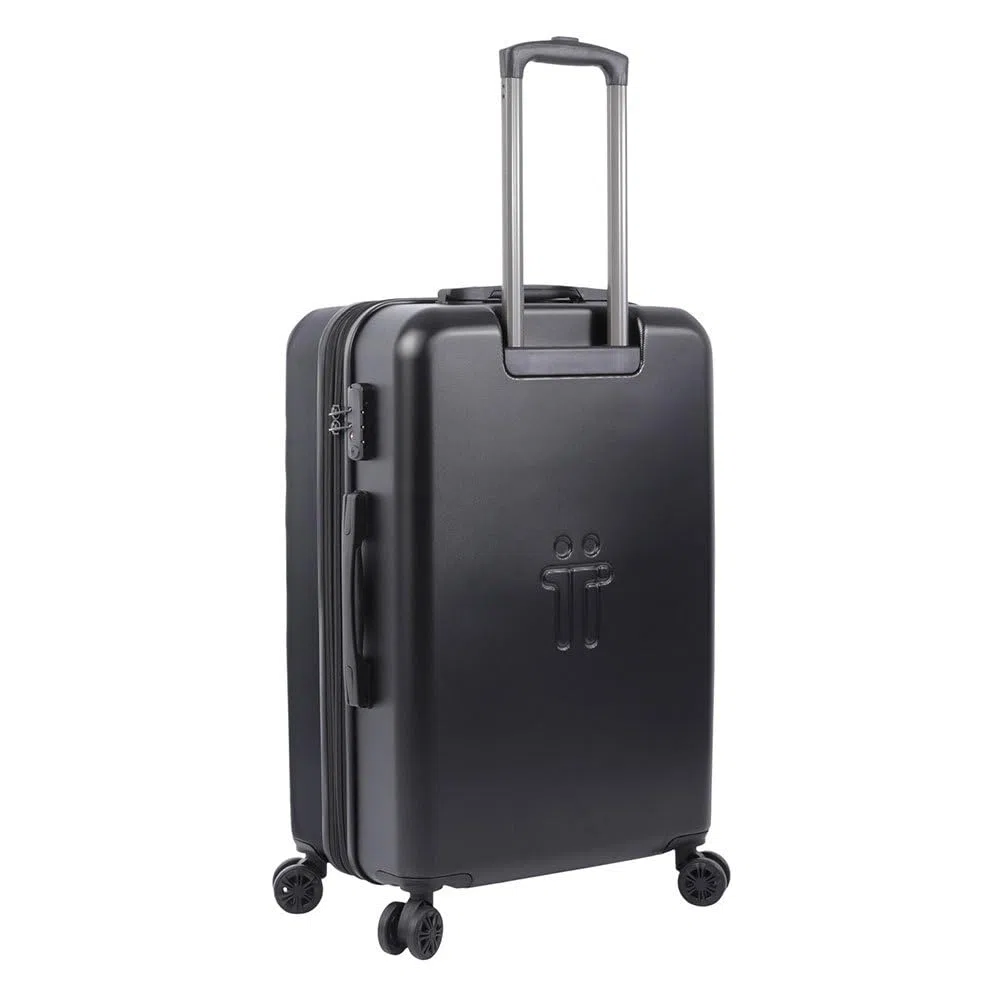 TOTTO - Maleta Rígida Mediana, Modelo Bazy+, 43.5 x 69 x 26 cm, Capacidad 64 L, Expandible, Alta Resistencia a Impactos, Ruedas 360º, Manija Telescópica, Correas Internas, Candado TSA, Color Negro