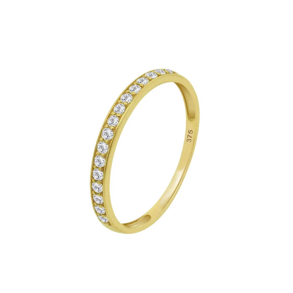 Time RoaD Anillo Mujer Oro 9K de 375 ml | Diseño Ergonómico y Ajuste Perfecto AF00011/18, Ideal para Compromiso, Pedida, Alianza, Promesa, Con Circonita, Anillos Mujer