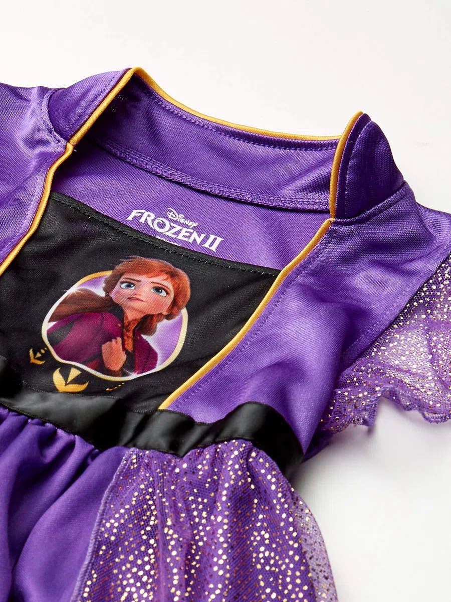 Disney Girls' Little Frozen 2 Fantasy Gown, Camisones para Niña, Anna Royalty, 4