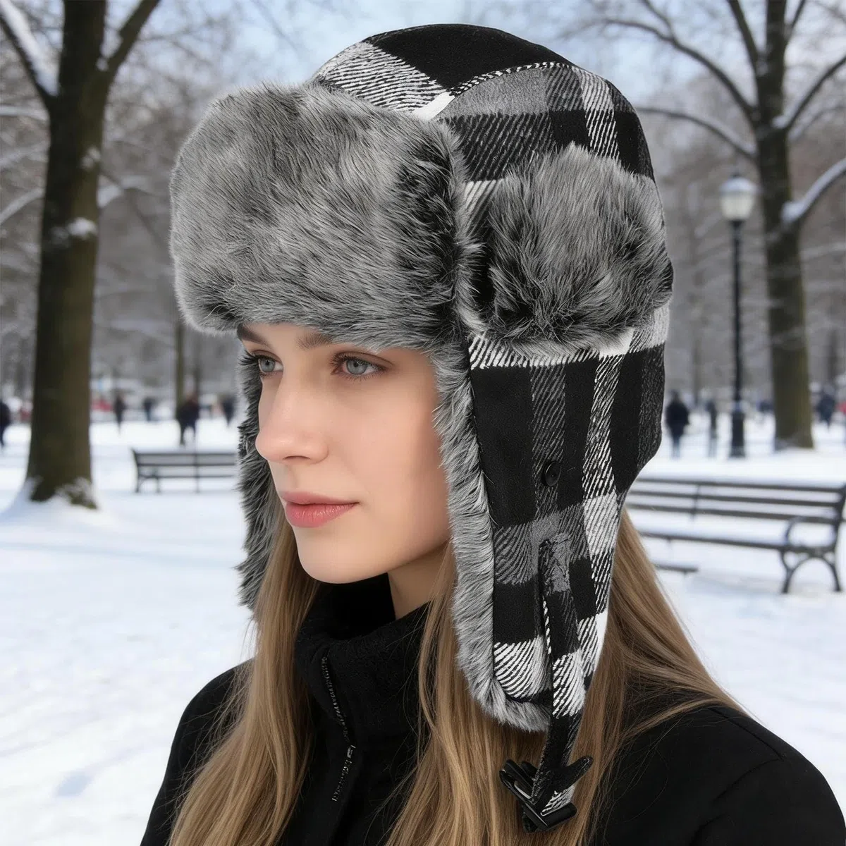 Gorro de trampilla de invierno genérico con tres ajustes, resistente al viento – Cubierta para cabeza Ushanka con calefacción | para diario, ciclismo, caminar, pesca, para mujeres, adultos