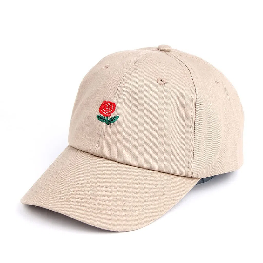 Ducha de algodón Rosa Sombrero de papá para Mujeres y Hombres Gorra de béisbol de Flores Ajustable Gorra Snapback Bordada Gorra Curvada de Verano
