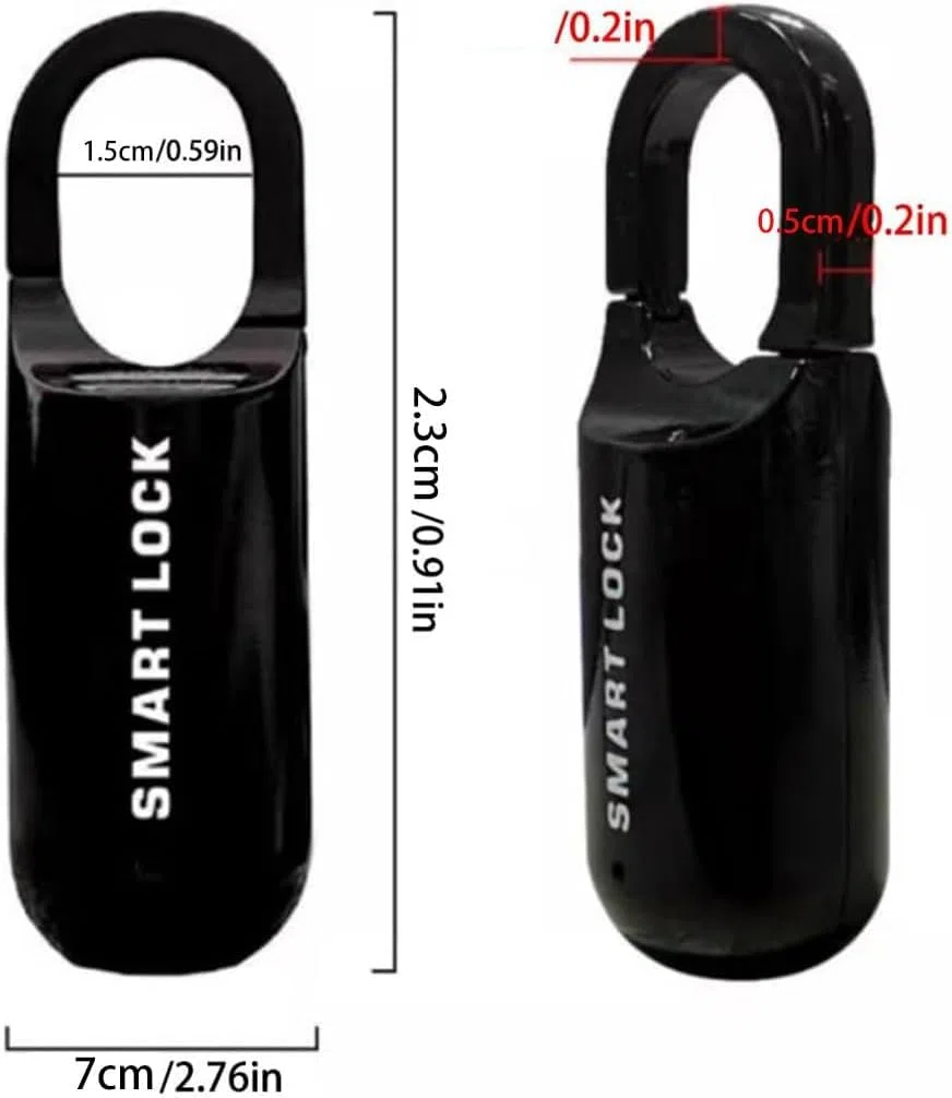 Candado Inteligente con Huella Dactilar: Cerradura Biométrica Sin Llave con Carga USB para Taquillas De Gimnasio De Alta Seguridad, Cobertizos, Trasteros, Equipaje Y Maletas. Black+Red
