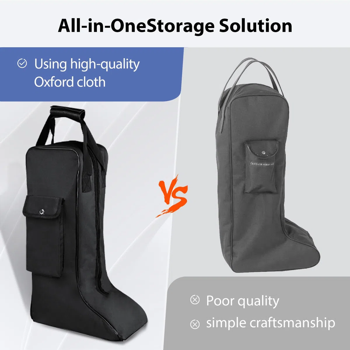 Bolsa de almacenamiento portátil de tela Oxford para botas ecuestres para protección contra el polvo y fácil limpieza durante viajes y desplazamientos