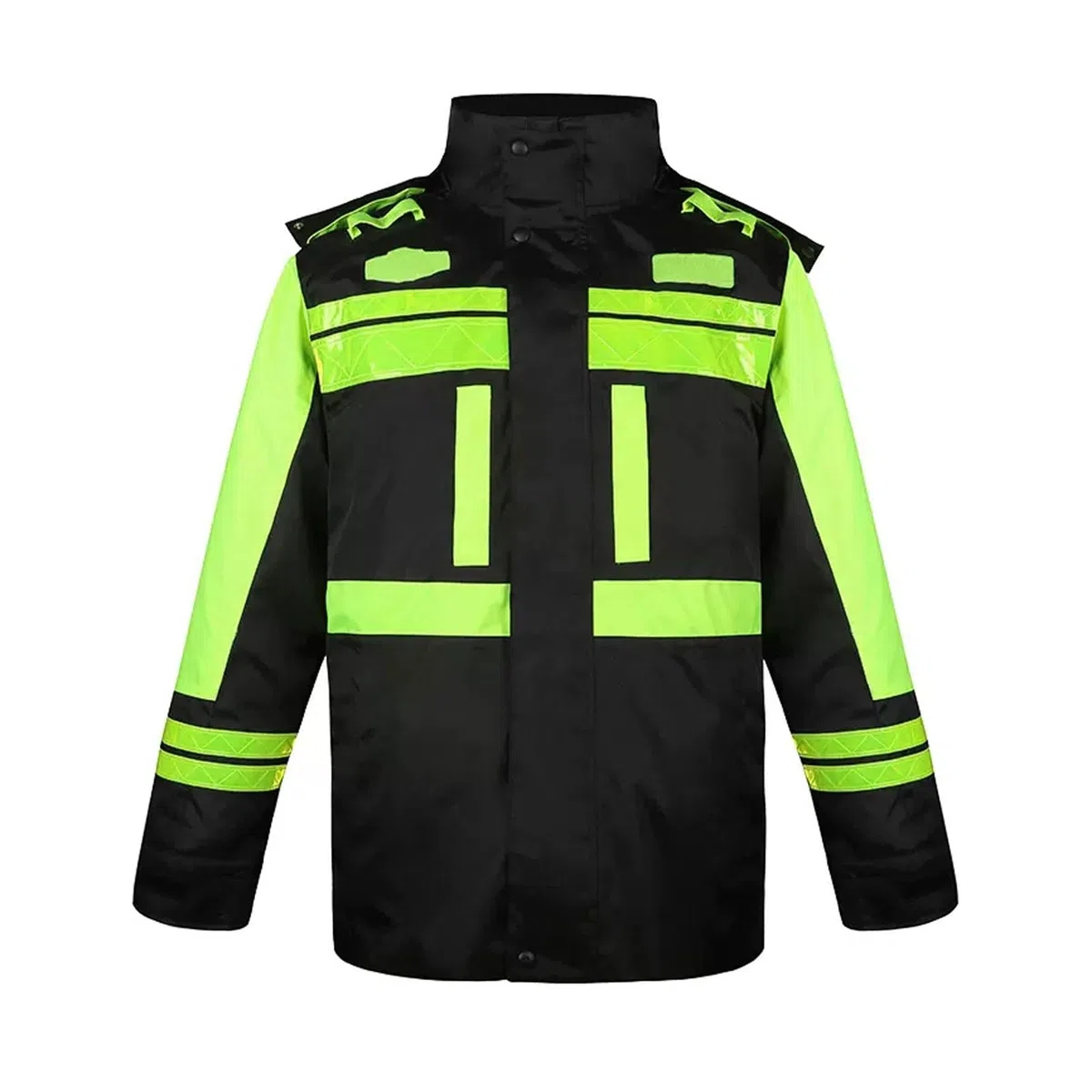 Chaqueta reflectante de alta visibilidad for hombre y mujer, ropa trabajo seguridad con sombrero desmontable, chaqueta construcción algodón bandas reflectantes