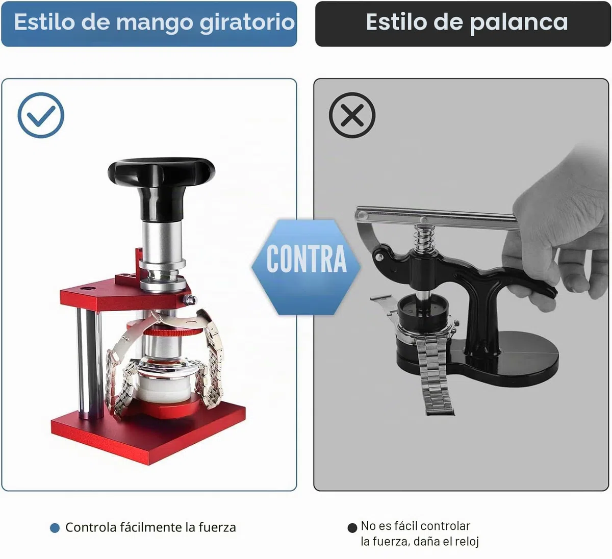 Prensa de reloj, de 18 mm a 50 mm, cierre tipo tornillo, con 20 troqueles para cerrar la tapa trasera del reloj, máquina de cierre trasero, herramienta de banco, bisel de cristal, caja de prensa,