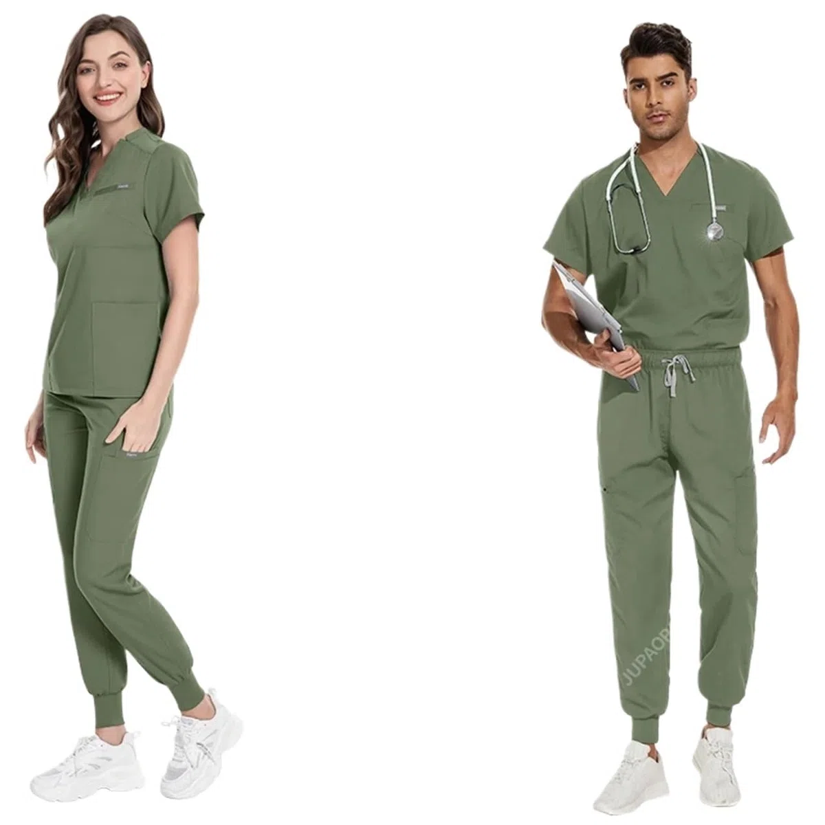 Uniforme Sanitario Unisex Uniforme médico de Manga Corta y Pantalones for Mujer, Uniforme enfermería, Tienda Mascotas(Color 3,M)