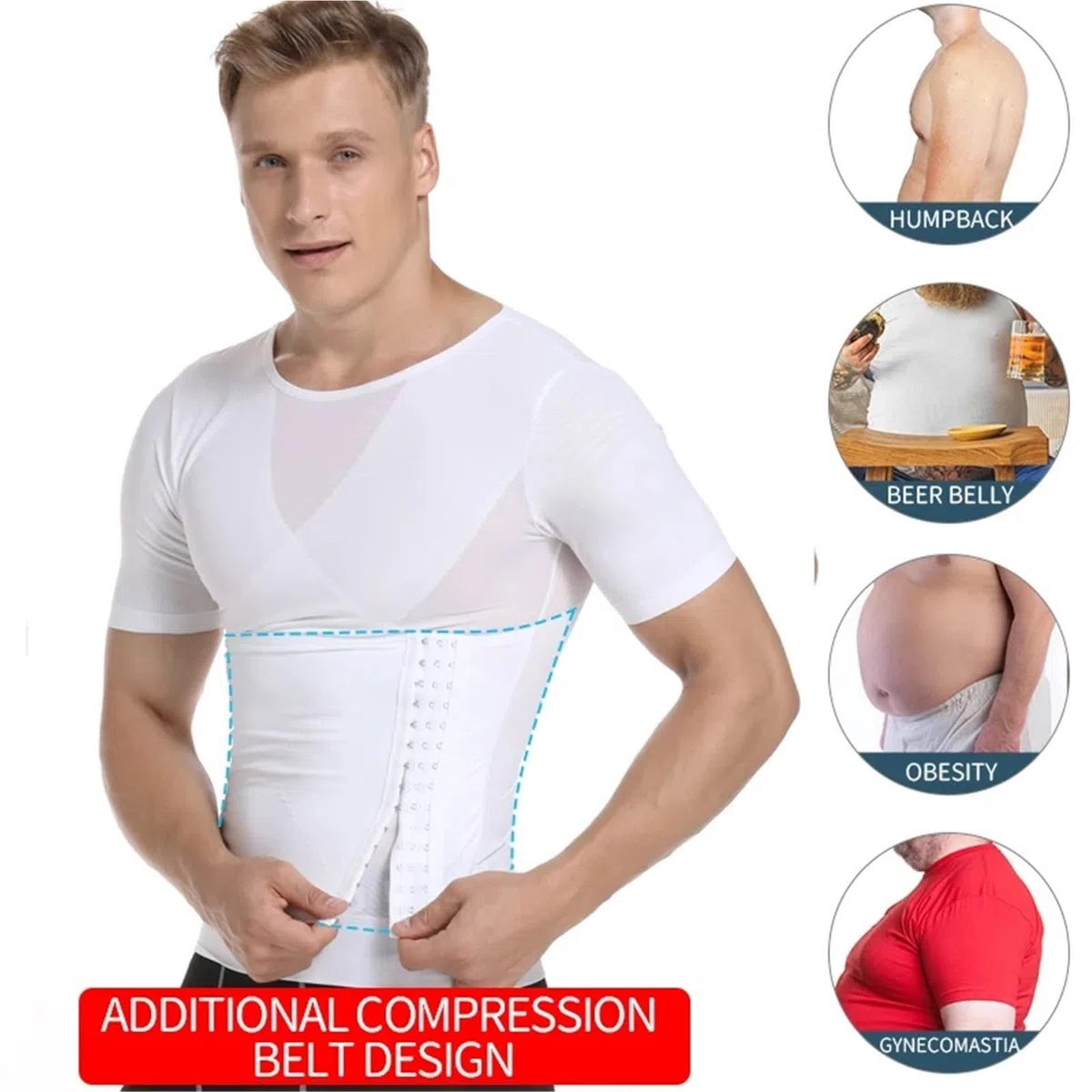 Faja Chaleco Hombre Camisas de compresión moldeadoras cuerpo for hombre