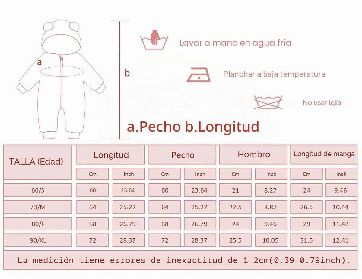 Happy Cherry - Bebé Mono Acolchado Mameluco con Capucha Niño Niña Ropa de Una Pieza Mangas Largas Chaqueta Invierno Cálido Pelele Entero para Outdoor Aire Libre - 6-36 Meses
