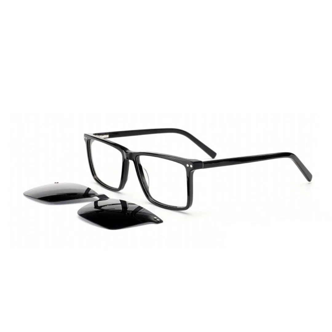 Gafas de sol retro polarizadas con clip magnético, montura de acetato para hombre y mujer.