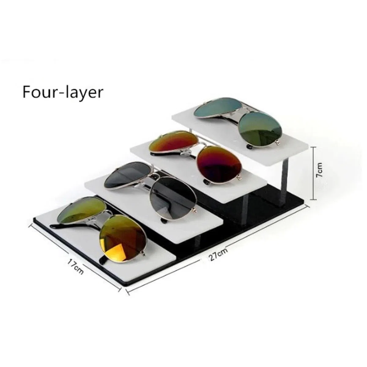 Organizador para Gafas De Sol Estante de exhibición for Gafas de Sol, Soporte de Muestra for joyería, Soporte for Pulsera de Escritorio, escaparate de Collares(Three Tiers)