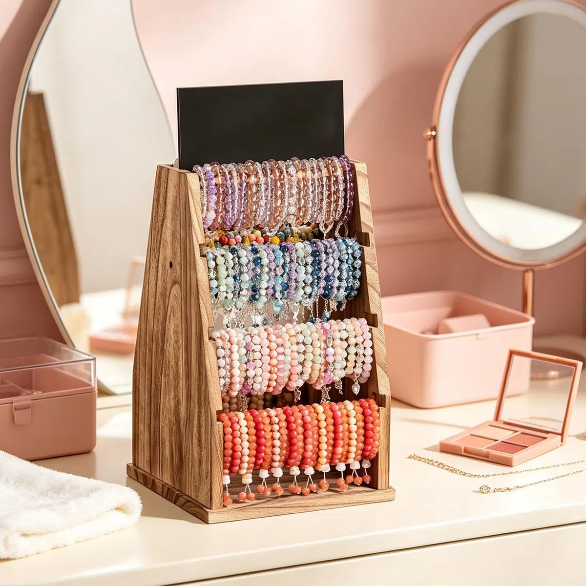 Pantalla de pulsera de doble cara giratoria con 4 niveles