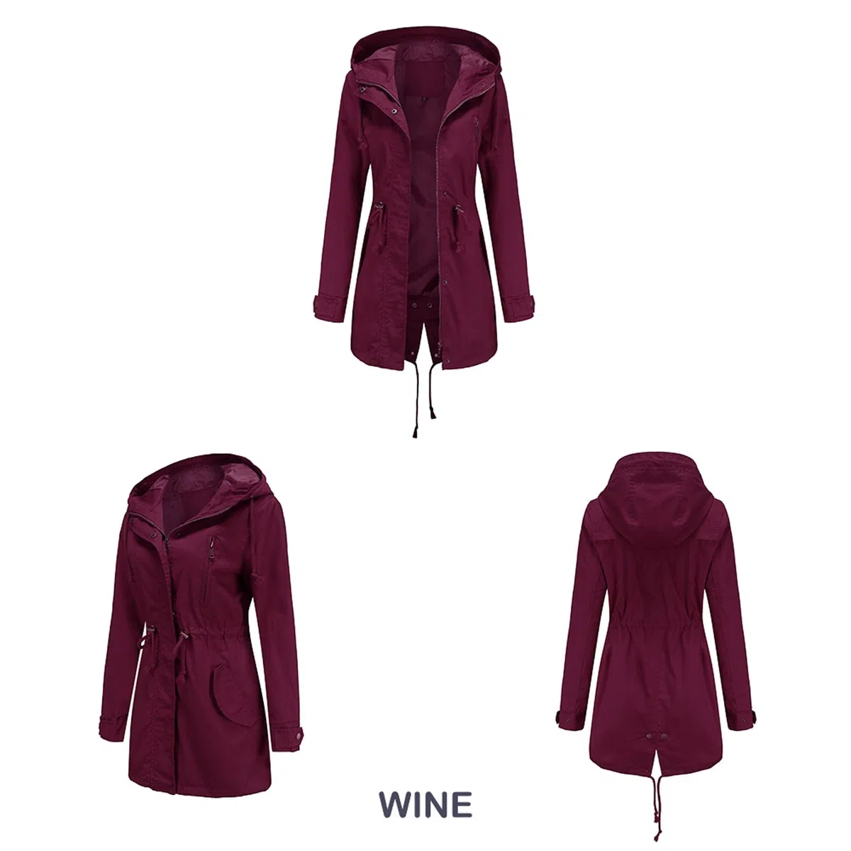 Generisch Chaqueta para silla de ruedas Active Outdoor Trench Windbreaker Abrigo con ligero, talla grande, chaqueta impermeable para mujer