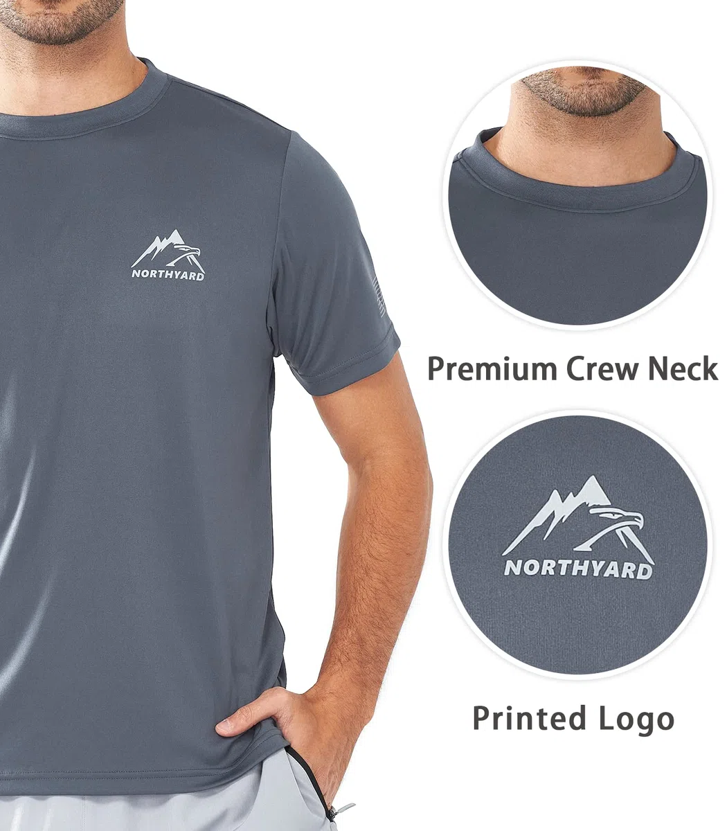 NORTHYARD Camisetas de protección solar UPF 50+ para hombre, de secado rápido, de manga corta, para senderismo, pesca, natación, protección contra erupciones, Nube, X-Large