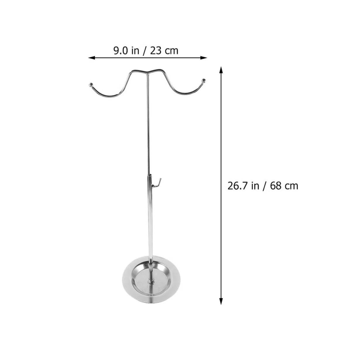 VALICLUD 2piezas Soporte Ajustable De Metal Para Bolsos Expositor Con Doble Colgador Resistente y Seguro Para Mesa Organizador Para Hogar y Tienda