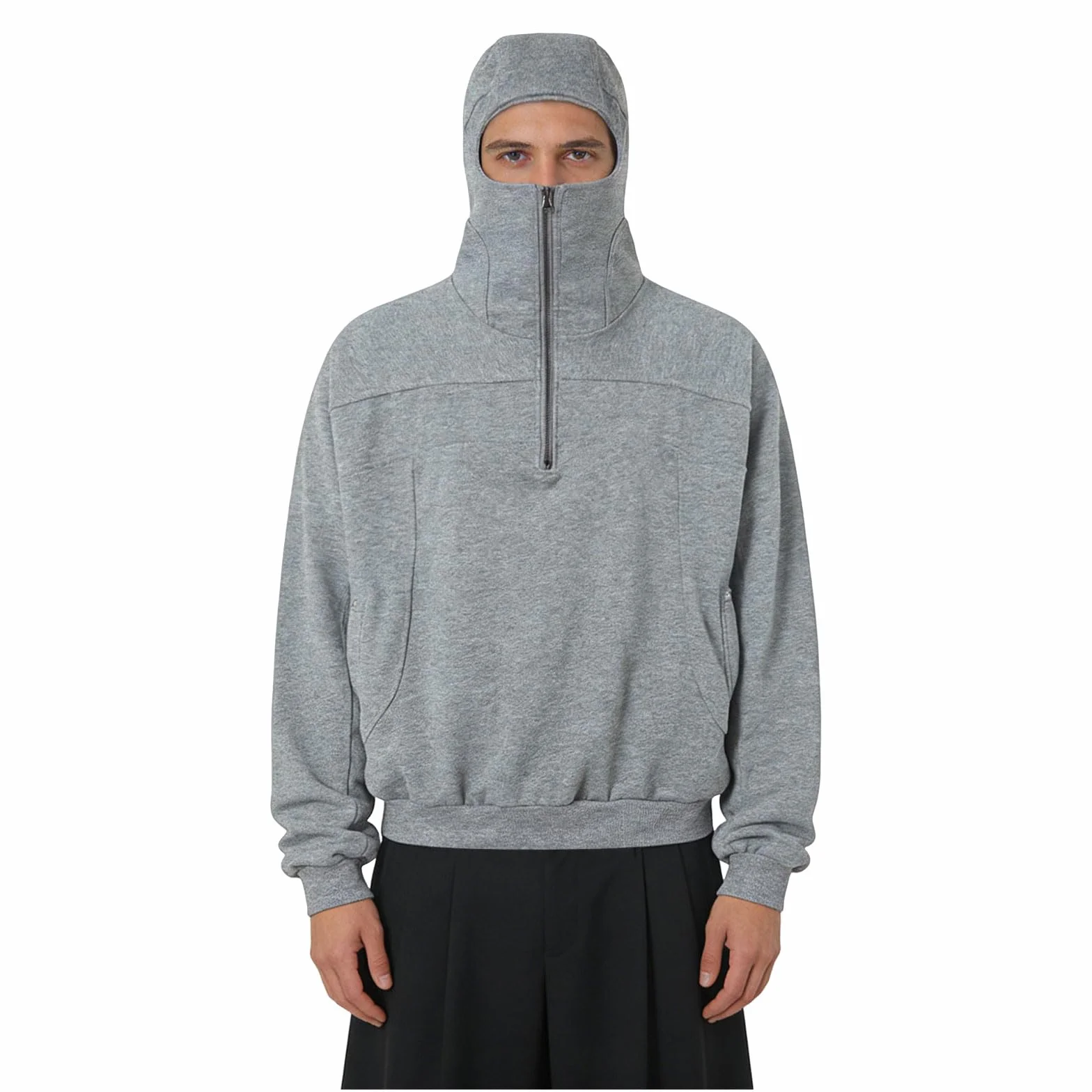 Sudadera para Hombre con Capucha Y Pasamontañas Sudaderas con Capucha Invierno Chaqueta Cálida Pasamontañas Chaqueta De Manga Larga Abrigo De Entretiempo