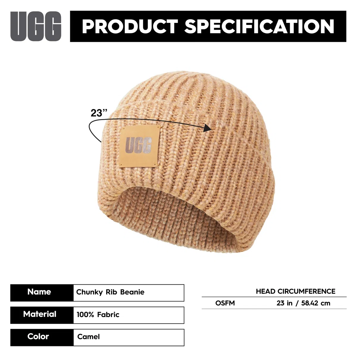 UGG W Chunky Rib Beanie - Gorro W Chunky Rib Mujer