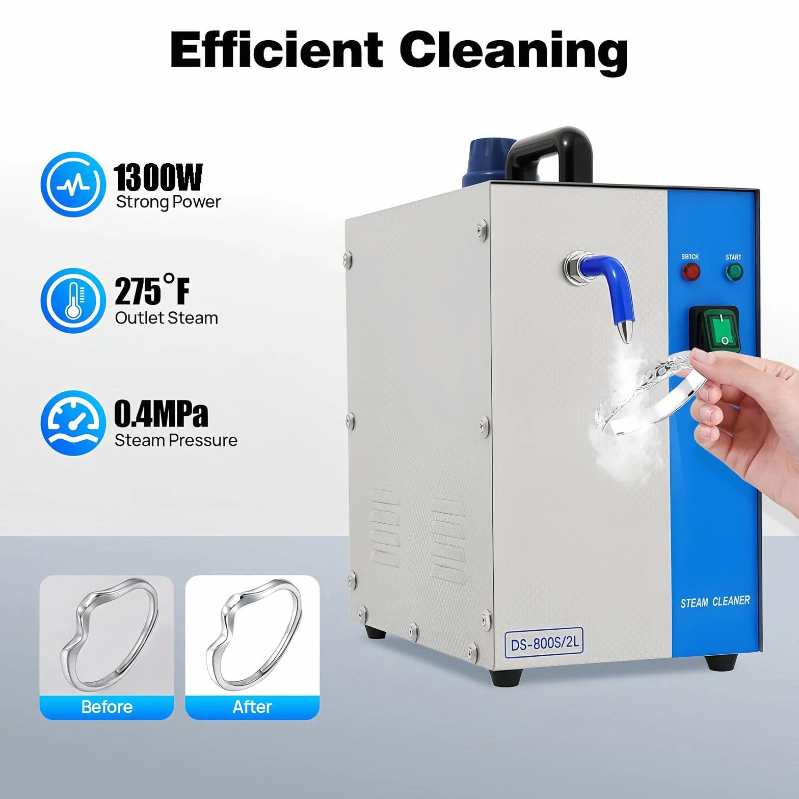 Limpiador de para Joyas Maquina 2L Oro Plata Acero Inoxidable Equipo Lavado Gemas para Limpieza Diamante 1300W Profesional Laboratorio Estudio