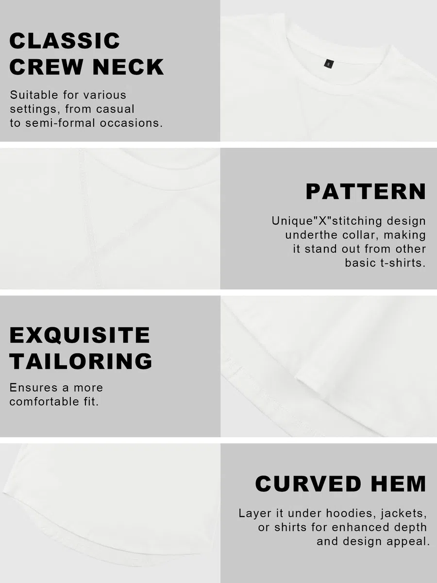 Comdecevis Paquete de 2 camisetas de algodón con cuello redondo para hombre, estilo hipster, hip hop, camisetas largas