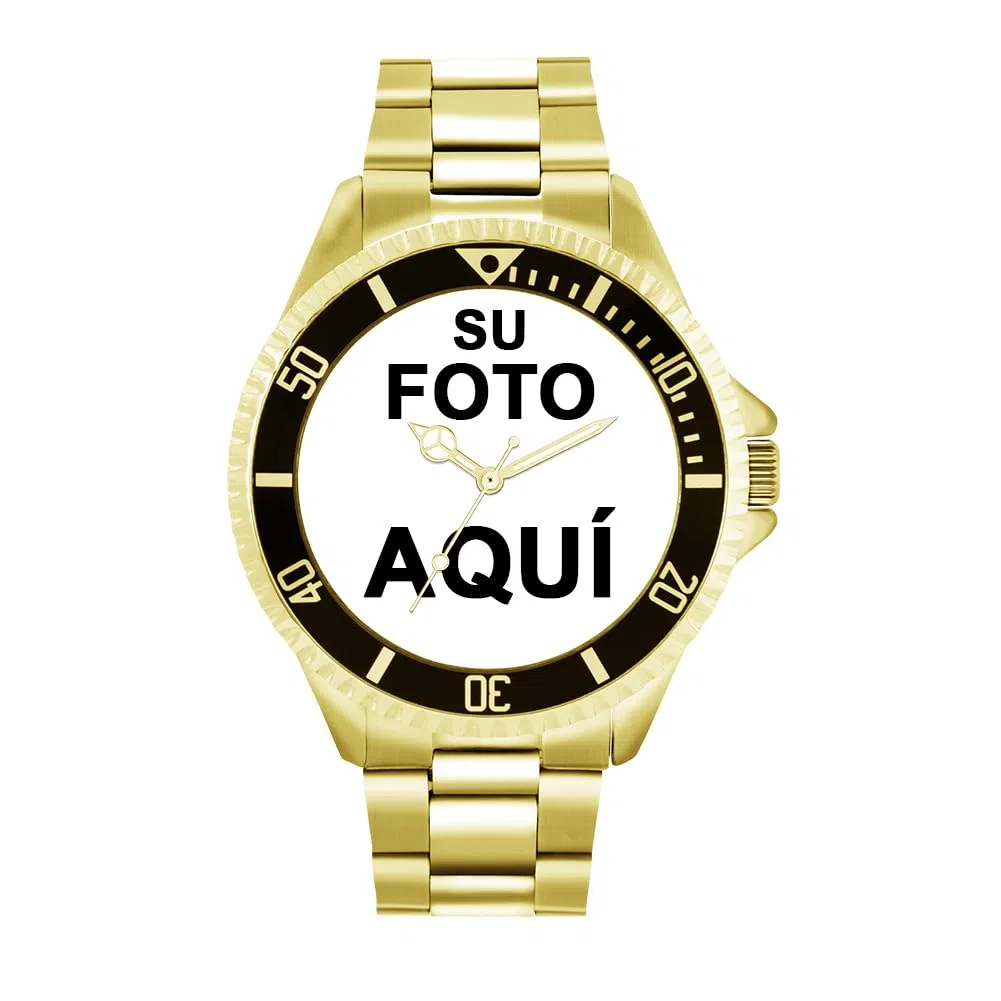 Regalos fotográficos Personalizados grabables para Hombres y niños, Reloj analógico con Movimiento de Cuarzo, Reloj