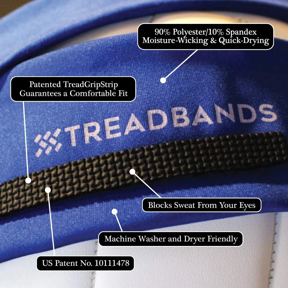 TREAD BANDS Banda de Rodadura Antideslizante para Todo Terreno, diseño garantizado para Permanecer en su Lugar y Mantener el Sudor lejos de Tus Ojos, tecnología de Agarre patentada