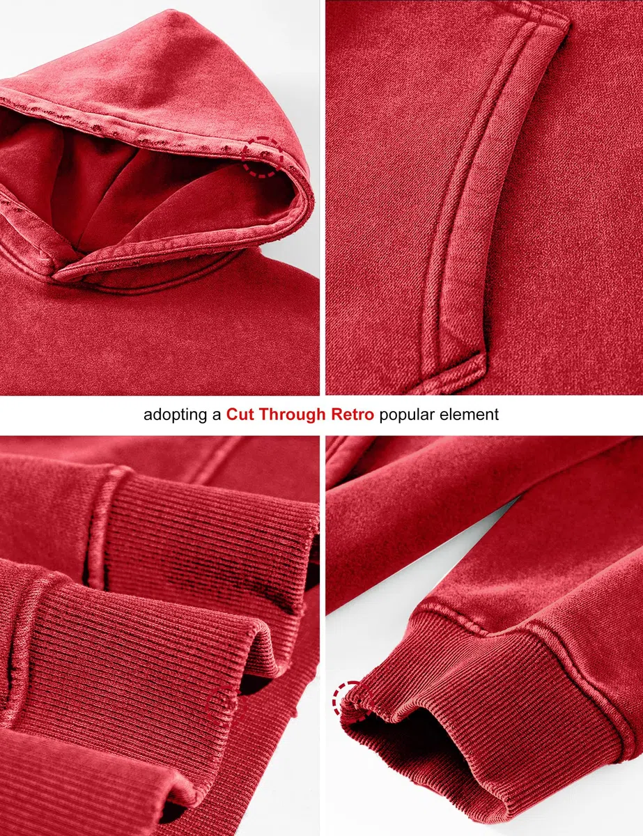 FAIABLE Sudadera con capucha para hombre, de gran tamaño, de felpa, con capucha, retro, pesada, para hombres, parejas, invierno