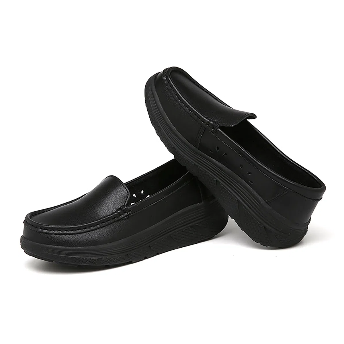 Zapatos ortopédicos de trabajo para enfermera, cómodos y transpirables, antideslizantes, para enfermería, restaurante, trabajo, piel, para caminar
