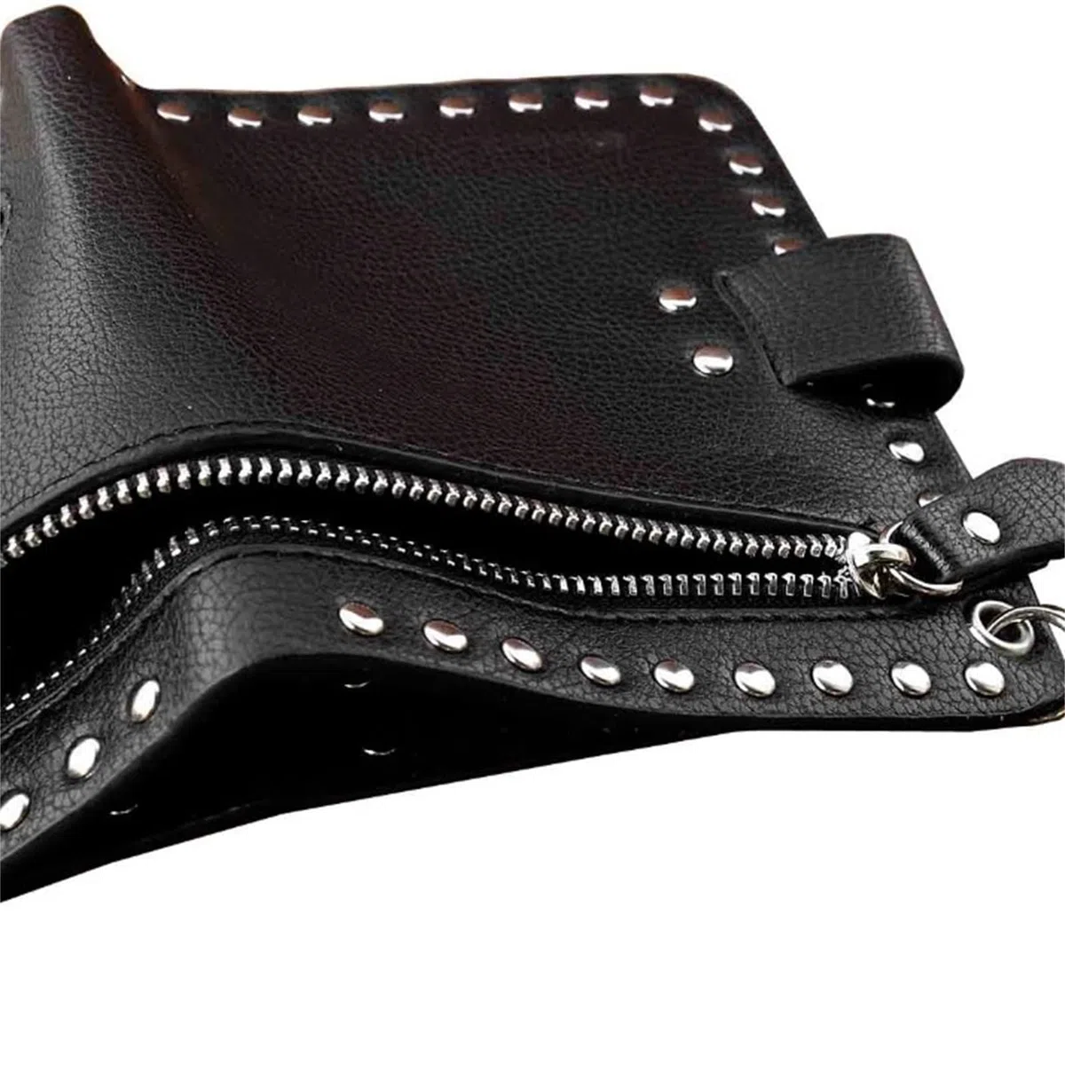 Cartera con Cadena para Hombre Cartera de Cuero Negra Plegable con Cadena for Hombre, Estilo Motero, Punk, gótico