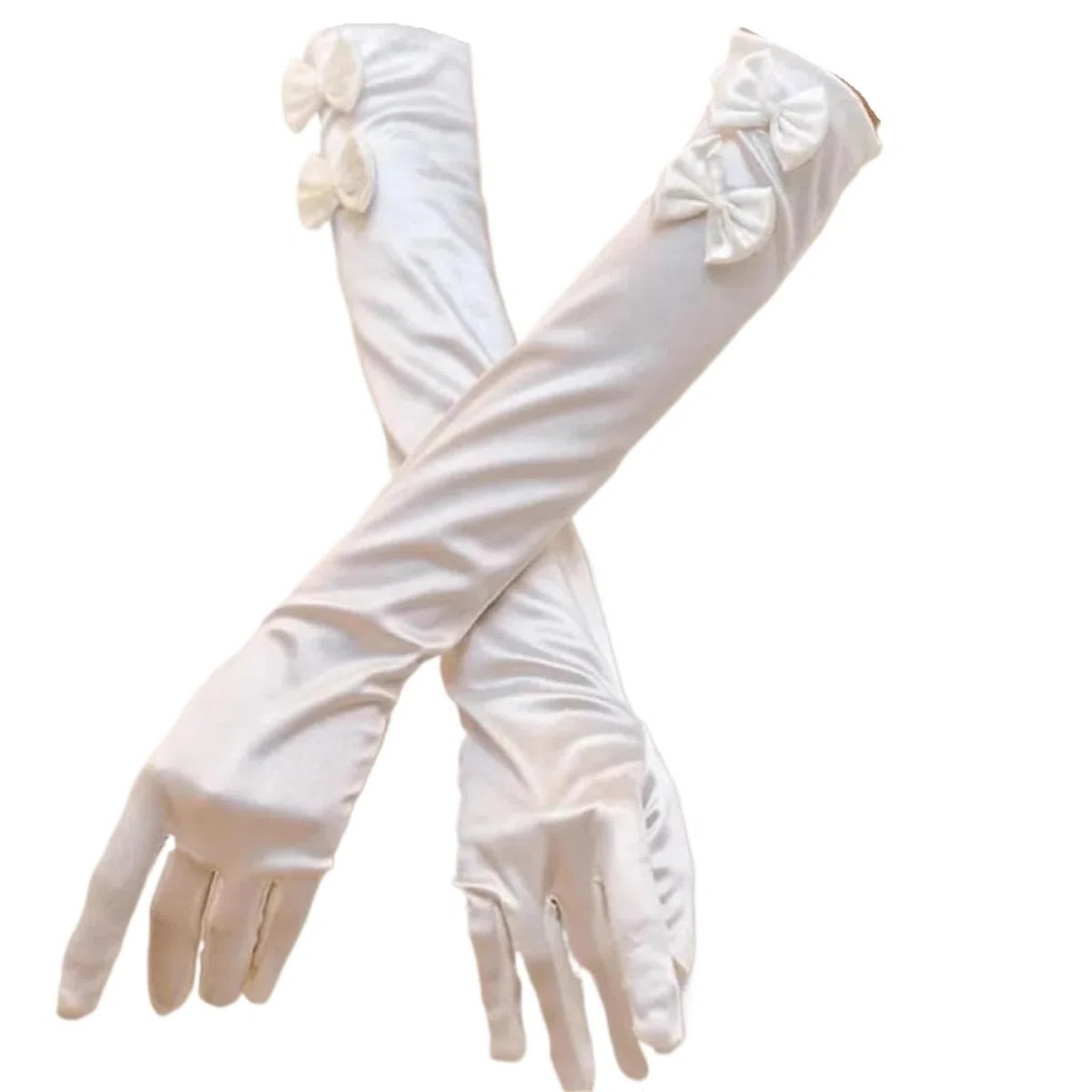 2 pares de guantes boda satén for novia, largos, elegantes, Vintage, for vestido noche banquete Para Fiestas
