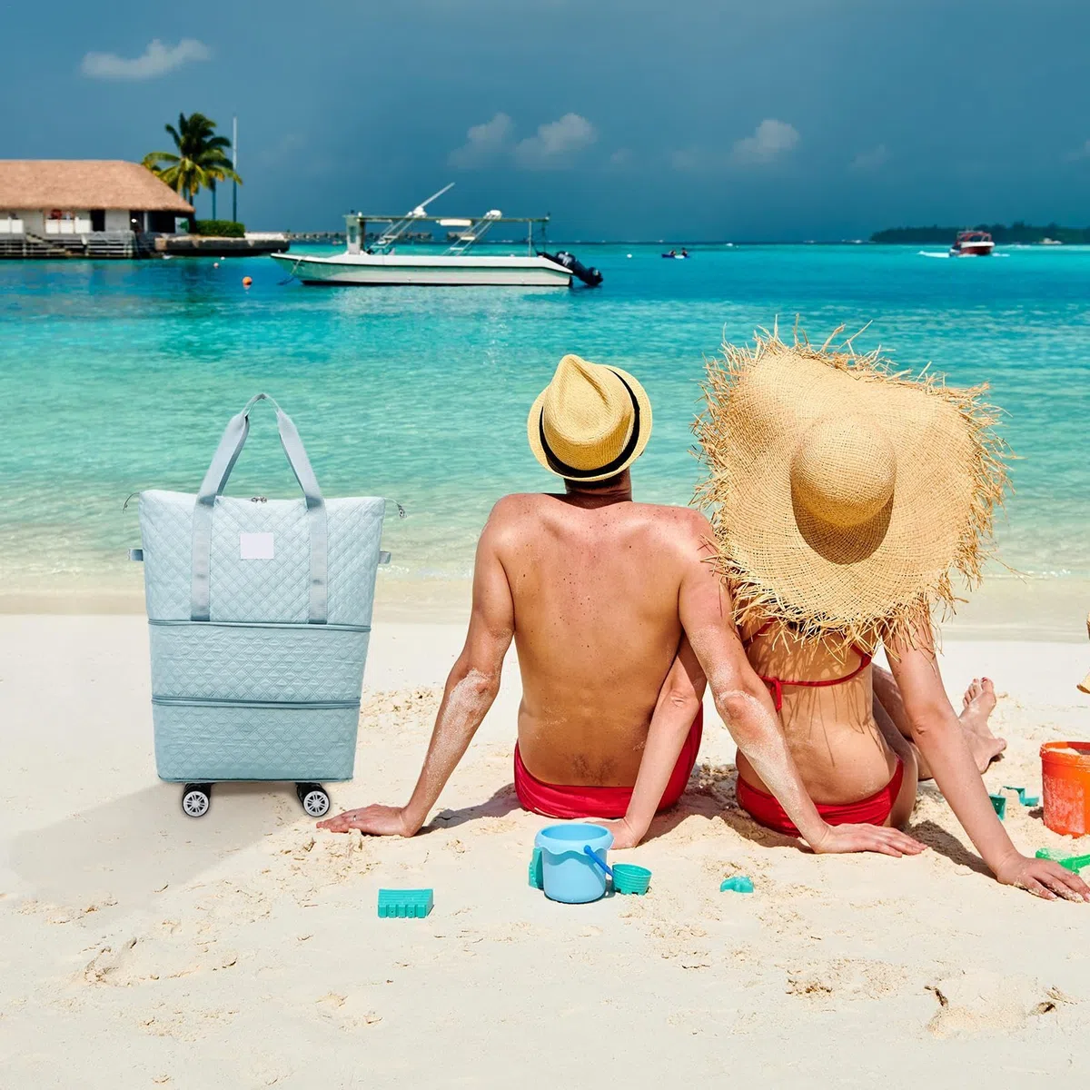 Bolsa de viaje con ruedas – Bolsa de viaje con ruedas desmontables – Equipaje de mano expandible, maleta de lona de gran capacidad para esposa, padres, Blue, Refer to , Unisex | Equipaje de mano expandible, maleta de de gran capacidad para esposa, padres,