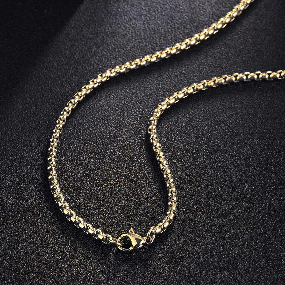 FANCIME Collar con Colgante de Cruz para Hombre Niños de Plata de Ley 925 Chapada Oro Amarillo con Cadena de Acero Inoxidable - Longitud Cadena: 56 cm