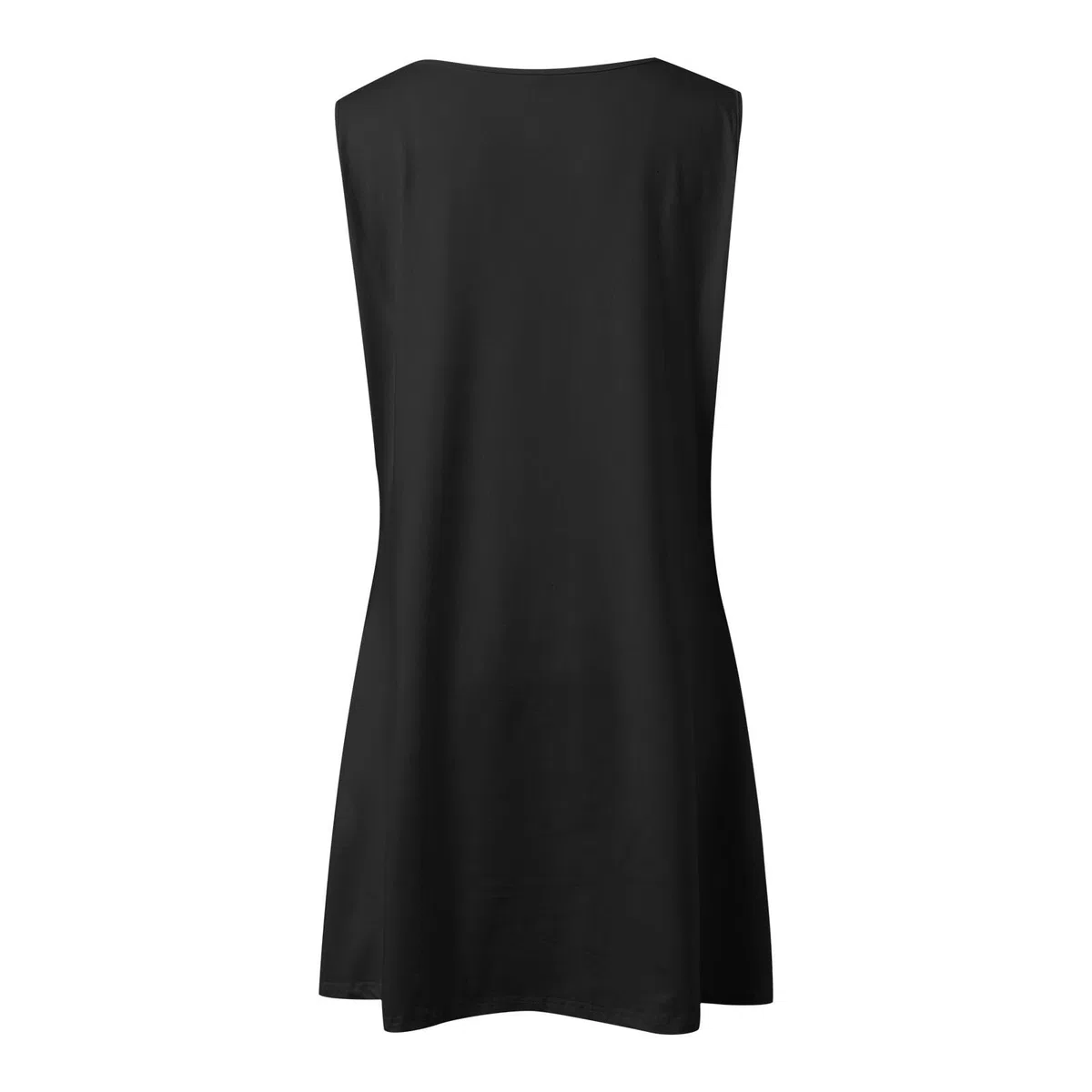 Vestido casual de verano para mujer, cuello en V, sin mangas, bolsillos laterales, cómodo diario, color sólido, midi fluido para salidas