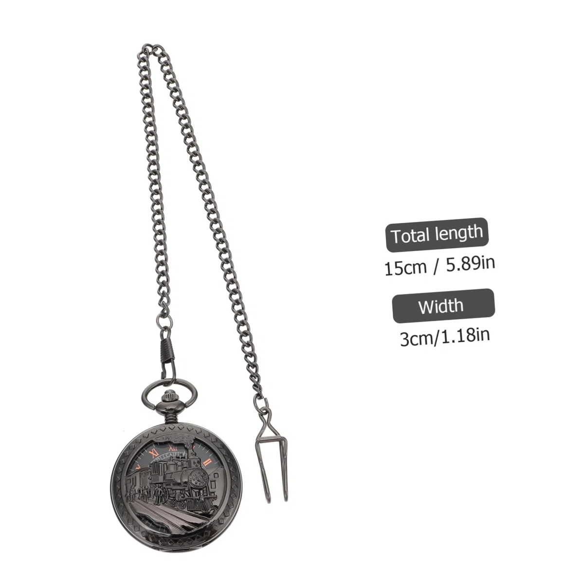 PACKOVE Reloj de Bolsillo mecanico Antiguo Collares Reloj Collar Vintage Reloj de Bolsillo Colgante de Reloj de Bolsillo Reloj mecanico Colgante Aleación de Zinc Black