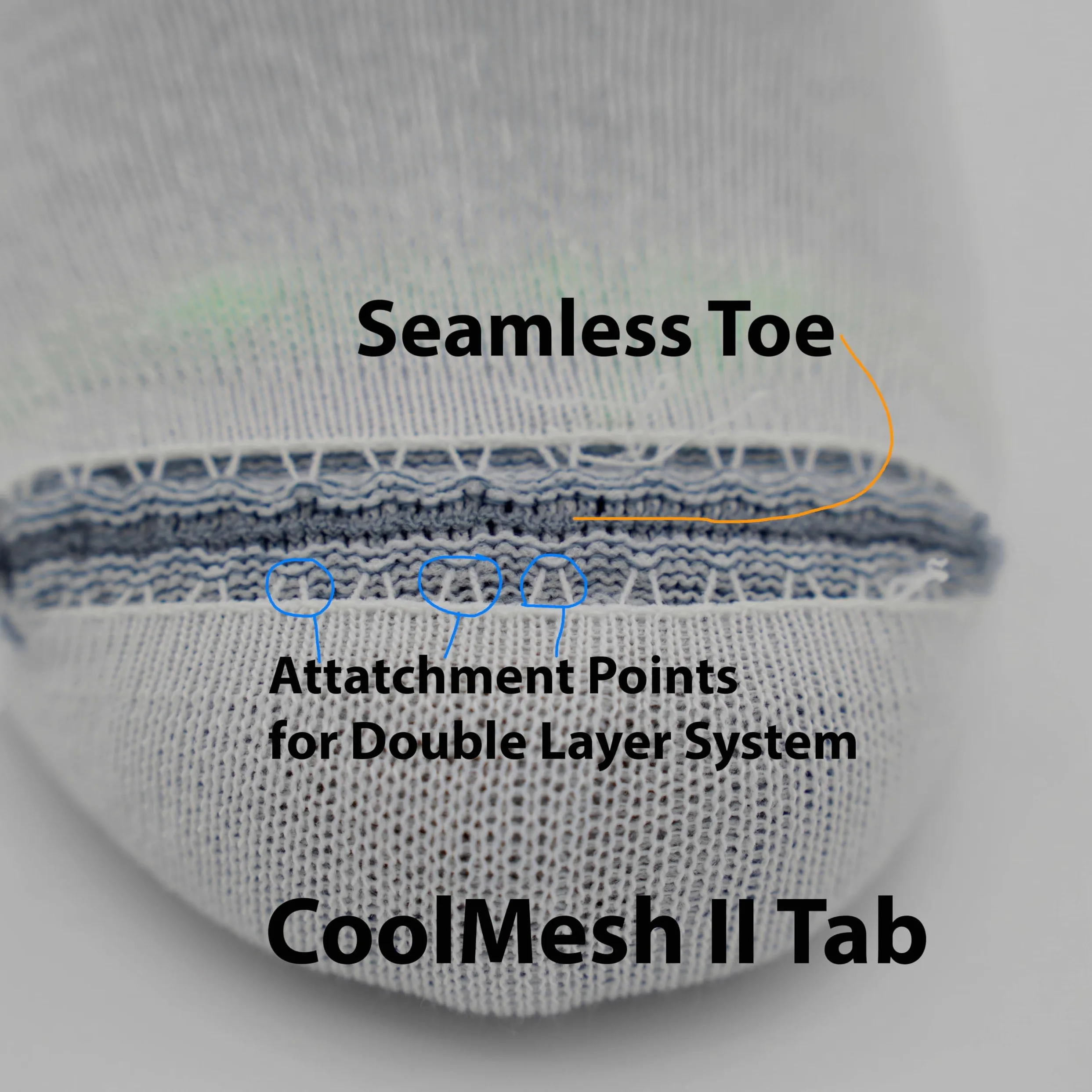 Wrightsock CoolMesh II Crew - Calcetines de correr para hombre y mujer, ecológicos, antiampollas, fabricados en Estados Unidos
