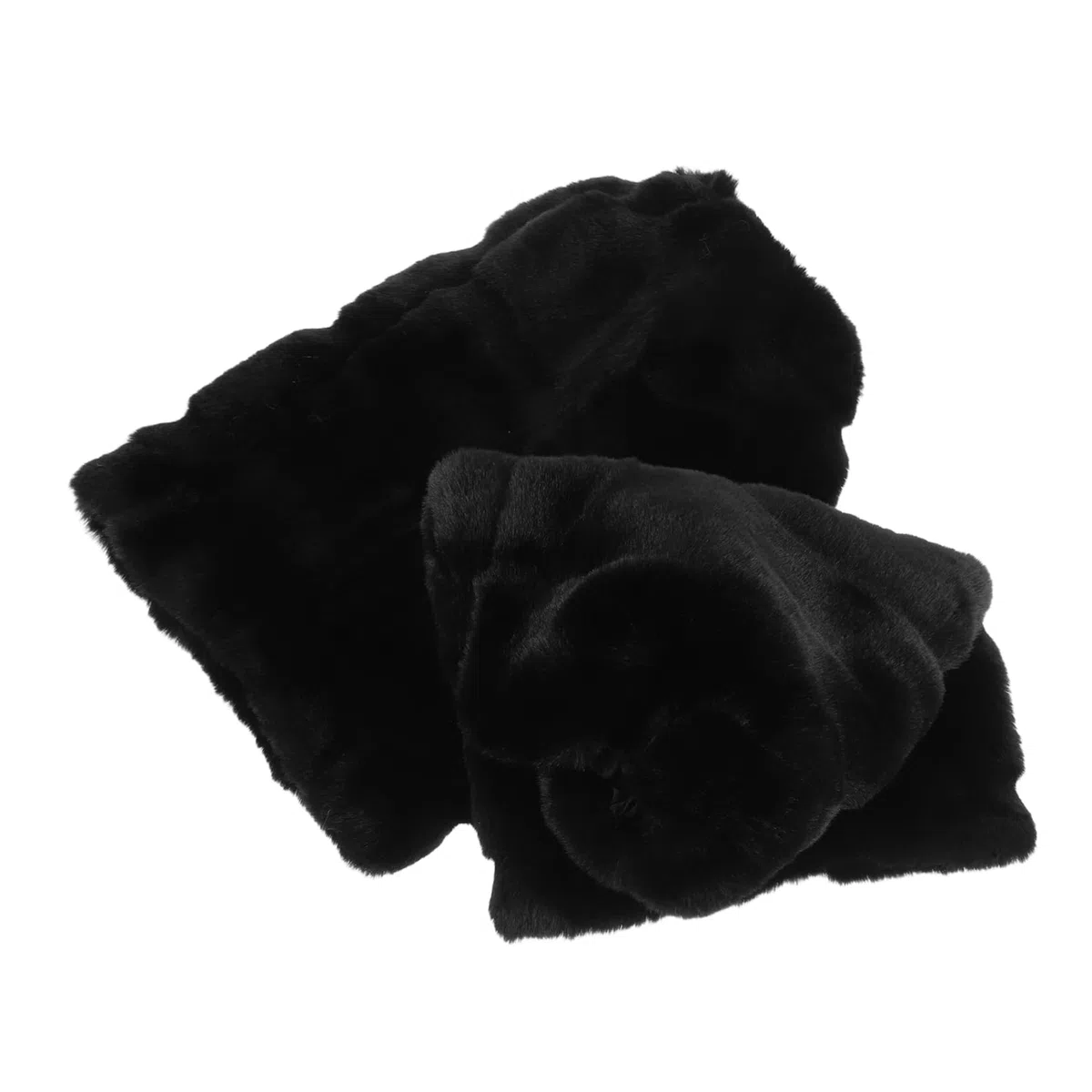 Garneck Calentadores de Piernas y Puños para Botas Mujer, Manguitos de Piel Sintética Negros, Cálidos y Peludos, Largos 30 Cm, para Invierno y Fiestas
