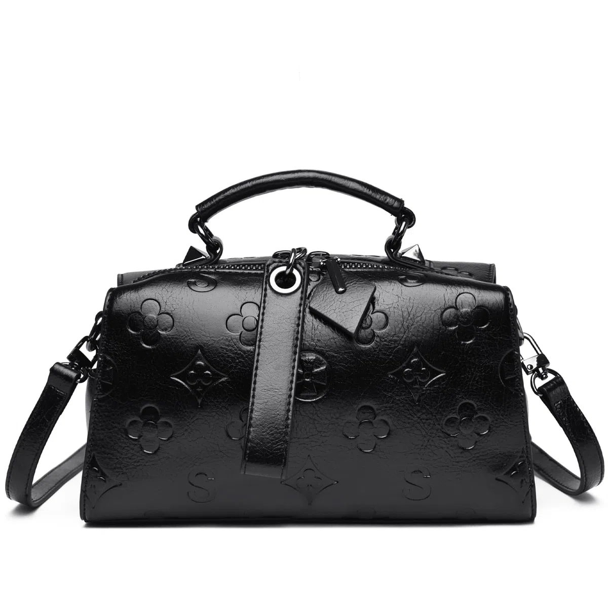 Travistar Bolsos y monederos cruzados para mujer – Bolso pequeño de cuero en relieve con asa superior para el hombro
