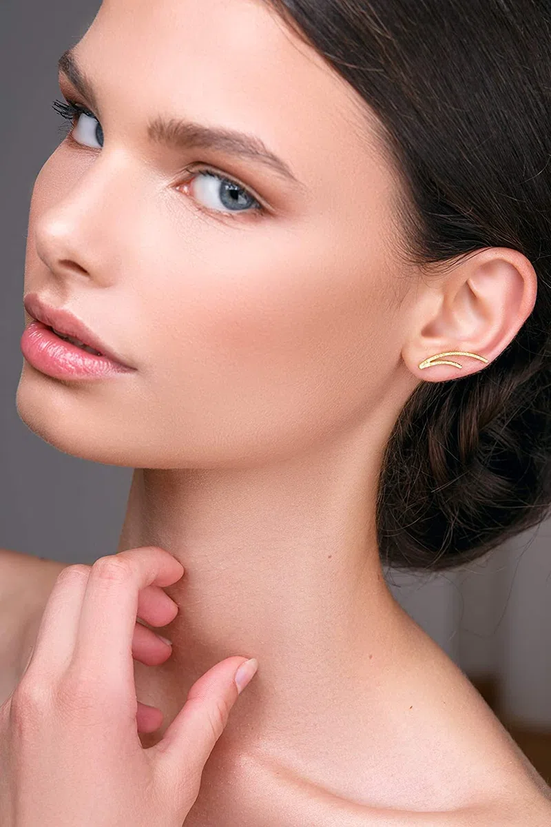 Pendientes trepadores de plata de ley, pendientes, regalo, pendientes extravagantes, pendientes minimalistas, pendientes, pendientes hipoalergénicos de Emmanuela, regalo del día de la madre mamá