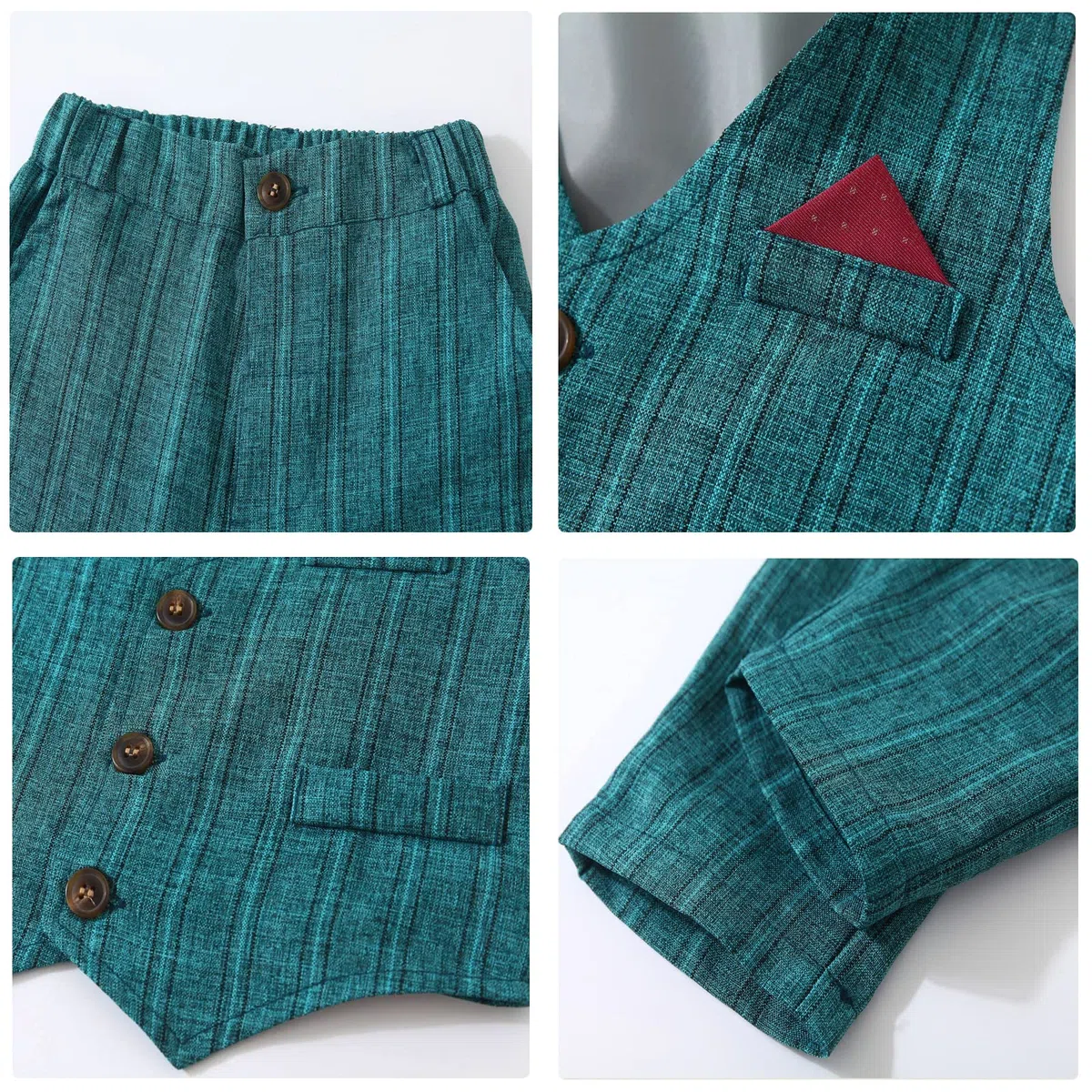 Conjunto de pantalones de corbata para niños, camiseta formal para niños