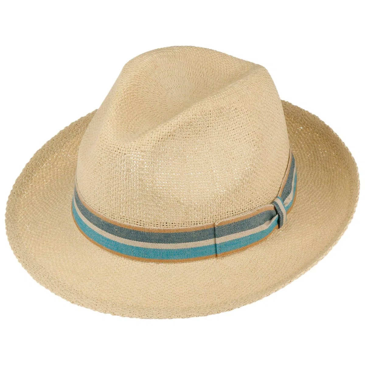 Lierys Losano Sombrero Bogart Fedora de Paja Banda Multicolor Hombre Primavera Verano
