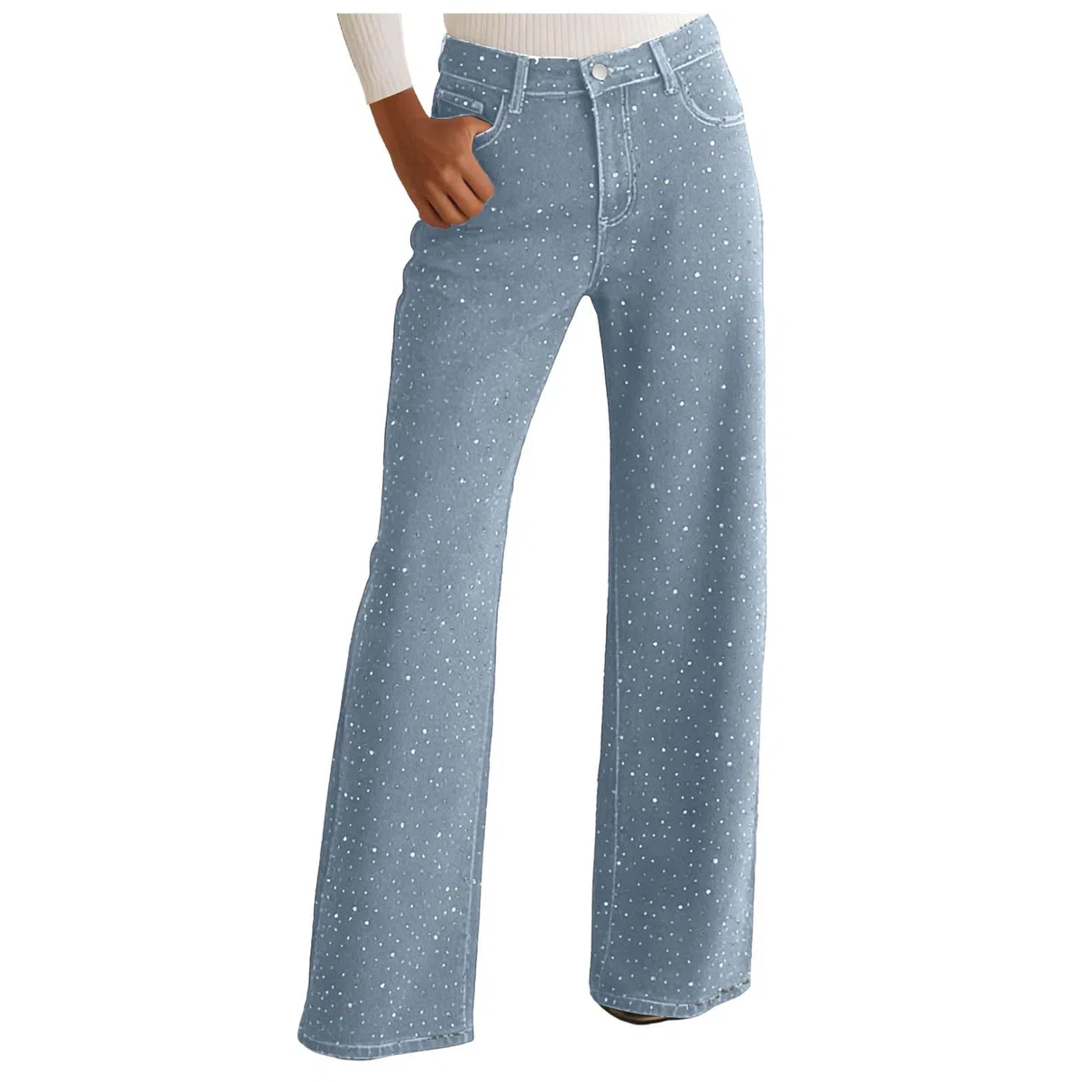 Baggy Mujer Pantalones Vaqueros Largos De Pierna Ancha Vaqueros Mujer Pantalones Skinny Slim Elásticos Ajustados De Mezclilla Pierna Ancha para Cintura Alta Recta