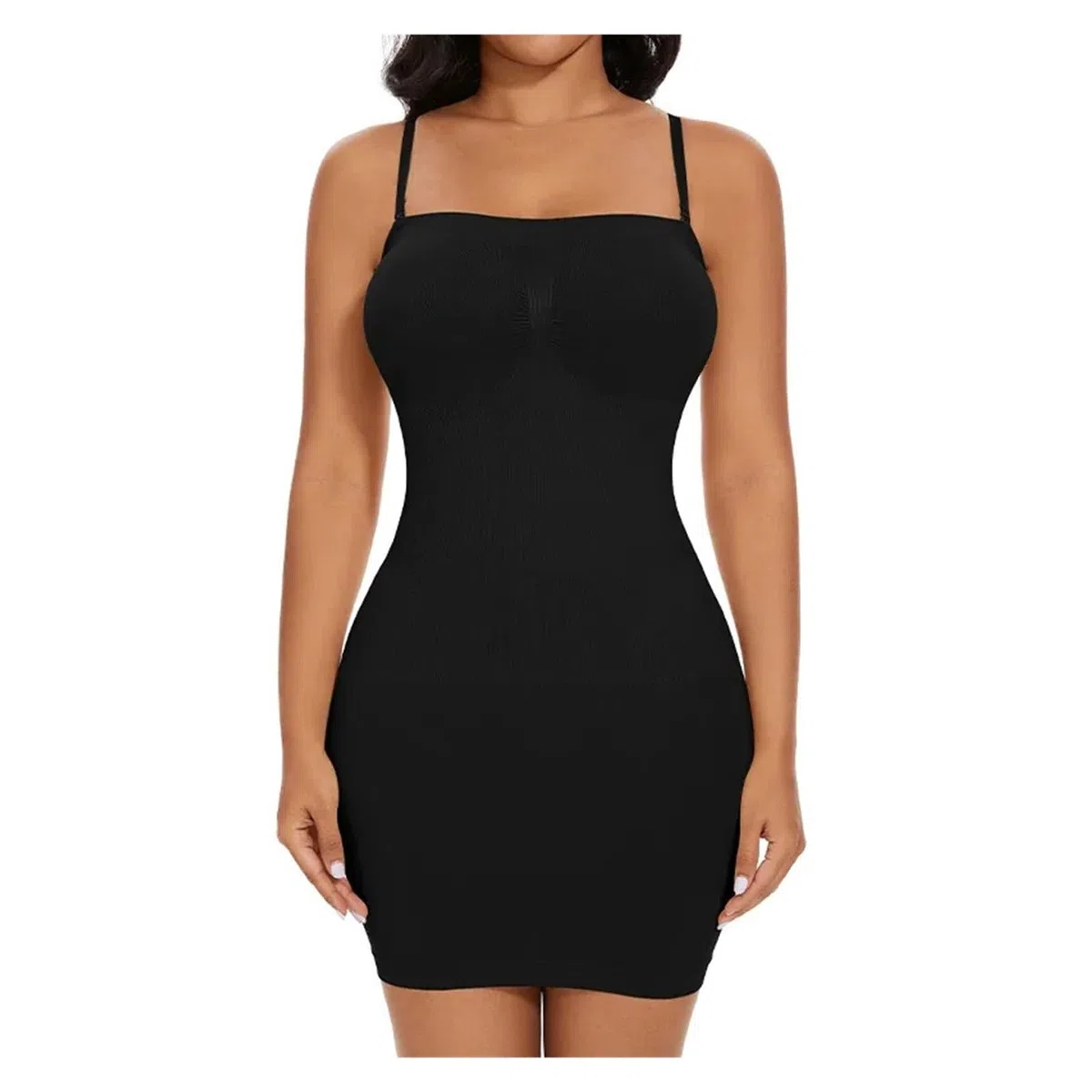 Vestido Moldeador Vestido moldeador sexy de encaje completo for mujer, vestido ajustado con hombros descubiertos, sin tirantes, moldeador de cuerpo de compresión suave, adelgazante de cintura.(Black,2