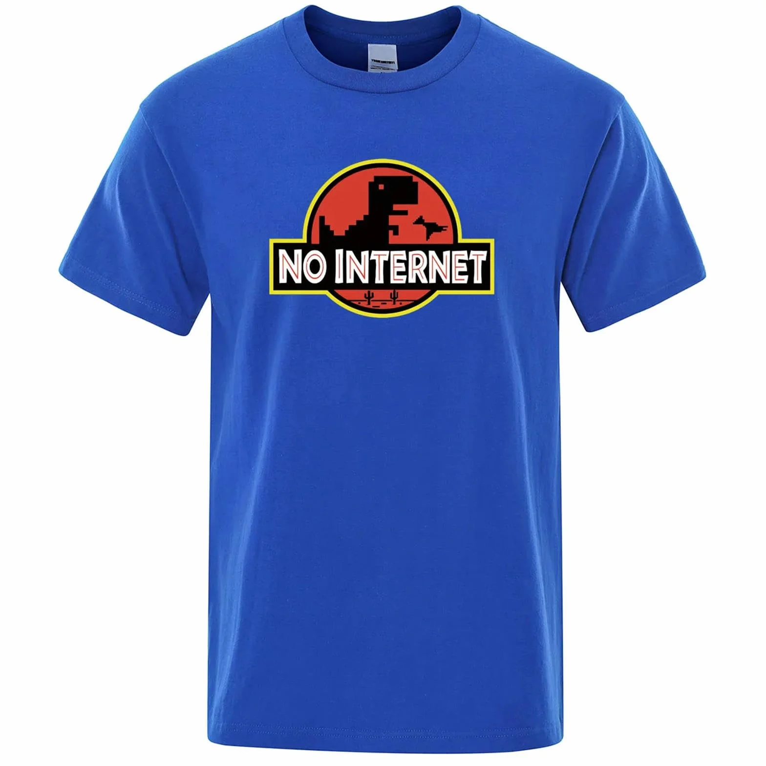 Camisetas Manga Corta Hombre Camiseta con Impresión De Dinosaurios Divertida para Hombres Casual Verano Suelta Hombres-Azul Oscuro-2xl