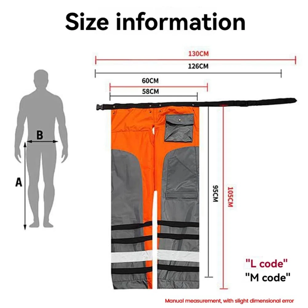Pantalones de Protección para Motosierra, para Tareas de Corte y Uso Versátil. Cinturón Ajustable. Pantalones de Motosierra L.
