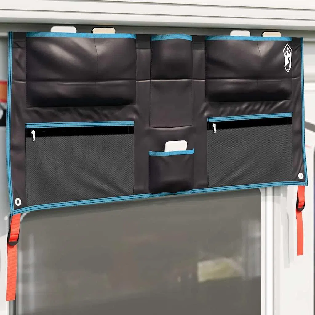 Bolsa de almacenamiento, color negro y azul, 98 x 47 cm, Oxford, para exteriores, camping, senderismo, senderismo, protección resistente y ligera